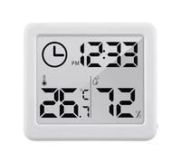 Thermometer/Hygrometer with Clock Function, GreenBlue, GB384 (White)