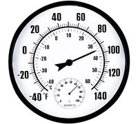 Thermometer Indoor Outdoor 10" Patio Large Wall Thermometer and Hygrometer,No Battery is Required to Let You to See The Temperature and Humidity of The Day from a Distance, Upgrade Version