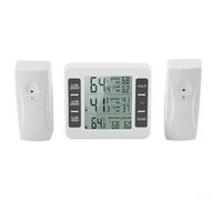 Thermometer With 2 Wireless Sensors For Real Time Indoor Outdoor Temperature Tracking And For Fridge Monitoring Up To 328 Feet Distance