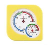 Thermometer With Hygrometer Function For Garden Office Living Room With Large Scale Display For Easy Temp And Humidity Reading(Yellow)