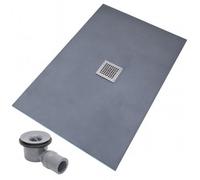 Thermopanel Centre Stainless Steel Square Drain Wet Room Shower Tray Former - Leaf Patterned Grate - 1200 X 900 X 20mm