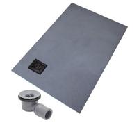 Thermopanel Corner Black Square Drain Wet Room Shower Tray Former - Radial Patterned Grate - 1200 X 1000 X 20mm