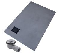Thermopanel Corner Black Square Drain Wet Room Shower Tray Former - Solid & Tile-On Grate - 1200 X 1000 X 20mm (Right)