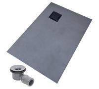 Thermopanel Corner Black Square Drain Wet Room Shower Tray Former - Solid & Tile-On Grate - 1300 X 900 X 25mm