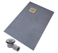 Thermopanel Corner Gold Square Drain Wet Room Shower Tray Former - Square Patterned Grate - 1200 X 1000 X 20mm (Right)