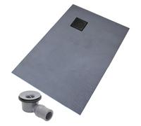 Thermopanel Corner Square Black Drain Wet Room Shower Tray Former - Sunburst Patterned Grate (Right)- 1200 X 900 X 20mm