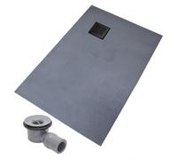 Thermopanel Corner Square Black Drain Wet Room Shower Tray Former - Sunburst Patterned Grate (Right)- 1200 X 900 X 20mm