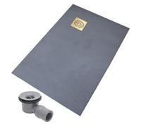 Thermopanel Corner Square Gold Drain Wet Room Shower Tray Former (Right) - Spiral Patterned Grate - 1200 X 900 X 20mm