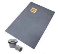 Thermopanel Corner Square Gold Drain Wet Room Shower Tray Former - Sunburst Patterned Grate (Right)- 1200 X 900 X 20mm