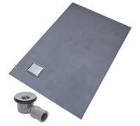 Thermopanel Corner Stainless Steel Square Drain Wet Room Shower Tray - Solid & Tile-On Grate - 1300 X 900 X 25mm