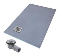 Thermopanel Corner Stainless Steel Square Drain Wet Room Shower Tray - Squares Patterned Grate - 900 X 900 X 20mm