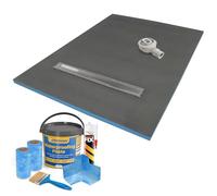 Thermopanel Linear Wet Room Shower Tray with Waste - Choice of Grate & Tanking Kit