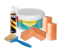 Thermopanel Premium Waterproofing Floor Wall Wet Room Tanking Kit With Internal Corner Silicone Brush Gloves & Self Priming Waterproofing Paste