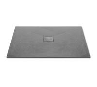 Thermopanel Smc Dark Grey Shower Trays Base Slate Stone Effect Textured Non Slip With Smc Holes Cover - 1200 X 1000mm