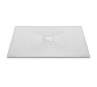 Thermopanel SMC White Shower Trays Base Slate Stone Effect Textured Non Slip with SMC Holes Cover - 1200 x 1000mm