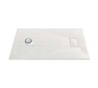 Thermopanel SMC White Shower Trays Base Slate Stone Effect Textured Non Slip with Waste and Solid Cover - 1200 x 900mm