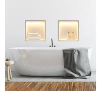 Thermopanel Stainless Steel Recess Shower Niche - White - 305 X 305 X 103mm - Led