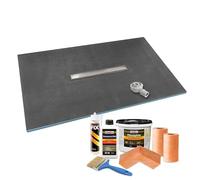 Thermopanel Waterproof Linear Wet Room Shower Trays Including Tanking Kits and Slots Grate - Suitable for Underfloor Heating with Waste Trap Drain - 1200 x 900 x 30mm