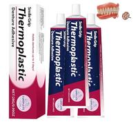 Thermoplastic Denture Adhesive, Comfortable Non-Glue Long Holding Reliner, Dental Glue for Teeth, Improves Fit, Comfort and Stability for Loose Dentures (3 PCS)