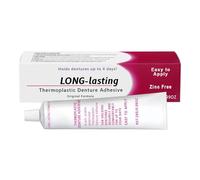Thermoplastic-Denture Adhesive Cream, Long-Lasting 4-Day, Waterproof, Zinc-Free Formula for Secure Fit & Comfort - All Denture Types