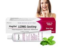 Thermoplastic Denture Adhesive, False Teeth Adhesive, Secure Denture Adhesive for natural fit and secure retention for aesthetically pleasing and comfortable teeth, 40g