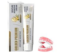 Thermoplastic Denture Adhesive Gel, False Teeth Adhesive for All-Day Lightweight, Natural Fresh Breath, Gentle on Gums & Dentures