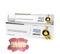 Thermoplastic Denture Cushion Adhesive, Denture Adhesive Gel, 68g False Teeth Silicone Kit - Glue For Teeth Repair, For Upper Lower Overnight Wear, Elderly Travel-Friendly