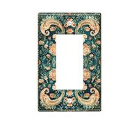 Thermoplastic Wall Plates for Switch Vintage Floral Dark Teal for Elegance Classic Home Decor Thermoplastic Wall Plates Standard Size