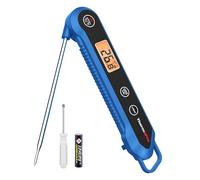 ThermoPro 1-3s Instant Read Thermometer, IPX6 Waterproof Meat Thermometer Foldable Temperature Probe with Backlight/Calibration/Lock, Use for Grill Smoker Oil Deep Fry Candy Bread, Ocean Blue