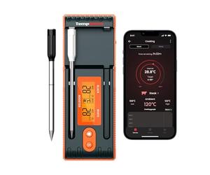 ThermoPro TempPro 150m Truly Wireless Meat Thermometer with 2 Meat Probes, Bluetooth Food Thermometer with LCD-Enhanced Booster, Meat Thermometer Wireless for Air Fryers BBQ Grill Oven Smoker
