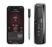 ThermoPro TempPro 150M Wireless Meat Thermometer Grilling，Bluetooth Meat Thermometer with Temperature Alarm，Digital Cooking Thermometer Oven，Grill，Kitchen，BBQ，Smoker & Air Fryers，Black，150M Range