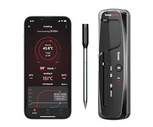 ThermoPro TempPro 150M Wireless Meat Thermometer Grilling，Bluetooth Meat Thermometer with Temperature Alarm，Digital Cooking Thermometer Oven，Grill，Kitchen，BBQ，Smoker & Air Fryers，Black，150M Range