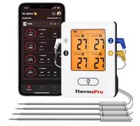 ThermoPro TempPro TP25 Bluetooth Meat Thermometer with 4 Temperature Probes Smart Wireless Digital Cooking Food Barbecue for Grilling Smart Oven Thermometer Rechargeable Smoker