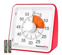 ThermoPro TM021 Visual Timer, 60-Minute Countdown Timer for Kid with Mute/Alarm Mode, Large Numbers & Disappearing Red Zone - Time Management Tool for Focus, Learning, Screen Time, Batteries Included