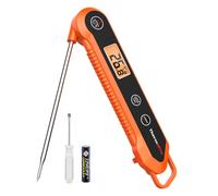 ThermoPro TP03H Meat Thermometer with IPX6 Waterproof Food Thermometer Foldable Food Temperature Probe with LCD Backlight Calibration Lock Fuction Ki