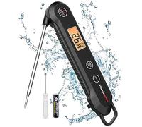 ThermoPro TP03H Meat Thermometers with IPX6 Waterproof, Instant Read Food Thermometer Foldable Temperature Probe with Calibration & Lock Function, Cooking Thermometer for Air Fryers, Kitchen, BBQ Oven