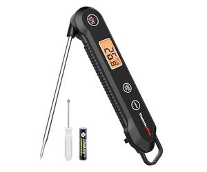 ThermoPro TP03H Meat Thermometers with IPX6 Waterproof, Instant Read Food Thermometer Foldable Temperature Probe with Calibration & Lock Function, Cooking Thermometer for Air Fryers, Kitchen, BBQ Oven