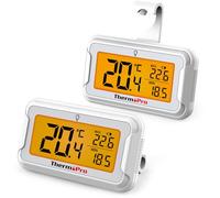 ThermoPro TP110 Fridge Thermometer with Large Backlit LCD Display, Waterproof Freezer Thermometer with Max/Min Record, Easy Battery Replacement, High Accuracy Refrigerator Monitor for Kitchen, 2Pack