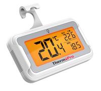 ThermoPro TP110 Fridge Thermometer with Large Backlit LCD, Waterproof Freezer Thermometer with Max/Min Record, Easy Battery Replacement, High Accuracy Refrigerator Monitor for Kitchen, Basement