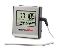 ThermoPro TP16 Grilling, Oven, Cooking, Barbecue, Meat Thermometer with Stainless Steel Step-Down Probe and Built in Countdown Timer with...