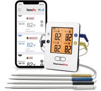 ThermoPro TP25 Bluetooth Meat Thermometer with 4 Temperature Probes Smart Wireless Digital Cooking Food Barbecue for Grilling Smart Oven Thermometer Rechargeable Smoker