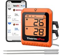 ThermoPro TP25H2 Wireless Bluetooth BBQ Meat Thermometer 150m, Rechargeable Wireless Thermometer with Smart App, Dual Temperature Food Probes for Cooking