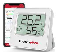 ThermoPro TP357 Bluetooth Hygrometer Mini Room 1 Pack, White-Bluetooth