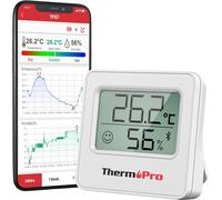 ThermoPro TP357 Bluetooth Hygrometer Mini Room Thermometer 1 Pack, White