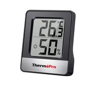 ThermoPro TP49 Small Digital Hygrometer Indoor Thermometer 1 Pack, Black