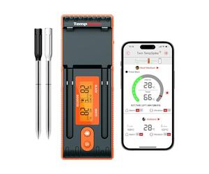 ThermoPro Twin TempSpike 150m Truly Wireless Meat Thermometer with 2 Meat Probes, Bluetooth Food Thermometer with LCD-Enhanced Booster, Meat Thermometer Wireless for Air Fryers BBQ Grill Oven Smoker