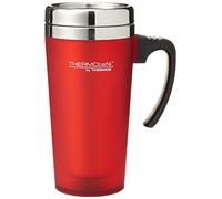 THERMOS ThermoCafé Gobelet Isotherme en Plastique et Acier Inoxydable avec poignée Souple 420 ML, Soft Touch Red, 1 Unité (Lot de 1)
