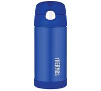 Thermos - Blue Water Bottle (355ml) - BPA Free, Stainless Steel, Spill Proof, Pop-Up Straw, Kids Flask with Carry Handle for 12-Hour Cold Drinks