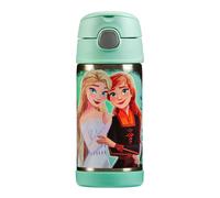 FUNTAINER Disney Frozen Bottle 355ml BPA Free Insulated Push Button Straw
