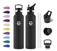Thermos Flask, 1 L, Leak-Proof Water Bottle, Suitable for Carbonated Drinks, Stainless Steel Drinking Bottle with Straw, Insulated Flask, Double Walled, BPA-Free, Sports Bottle for Office, Travel